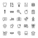 Dental  Line Icon Set. Editable Stroke Stock Photo