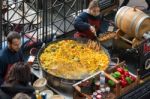 Paella For Sale In Covent Garden Stock Photo