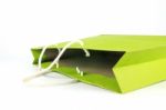 Green Paper Bag Stock Photo