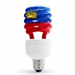 Flag Of Liechtenstein On Bulb Stock Photo