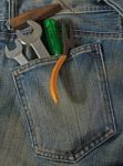 Blue Jean Pocket  Stock Photo