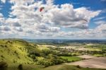 Paragliding At Devil's Dyke Stock Photo