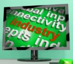 Industry Word Cloud Shows Industrial Workplace Or Manufacturing Stock Photo