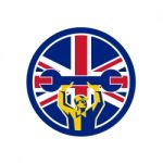 British Mechanic Union Jack Flag Icon Stock Photo