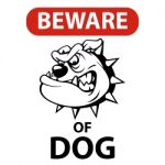 Beware Of Dog Sign Stock Photo