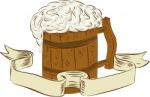 Medieval Beer Mug Foam Drawing Stock Photo