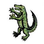 Crocodile Standing Up Tattoo Stock Photo