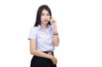 Portrait Of  Student University Uniform Stock Photo