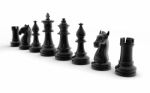 Black Chess Pieces Stock Photo