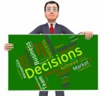 Decision Words Indicates Decided Wordcloud And Text Stock Photo