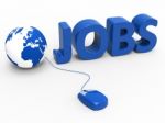 Internet Jobs Indicates World Wide Web And Planet Stock Photo