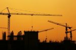 Construction Site With Crane Stock Photo