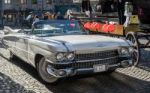 Cadillac Wedding Car In Market Square Bruge Stock Photo