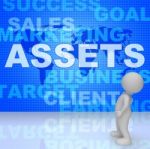 Assets Words Shows Wealth Valuables And Goods 3d Rendering Stock Photo