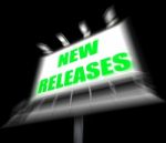 New Releases Sign Displays Now Available Or Current Product Stock Photo