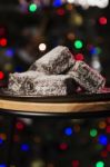 Lamingtons On A Baking Tray Stock Photo