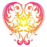 Floral Swirly Heart Stock Photo