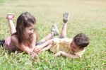 Children In The Park Stock Photo