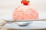 Fresh Strawberry And Whipped Cream Dessert Stock Photo