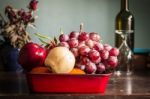 Many Fruits On The Table Stock Photo