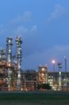 Chemical Factory At Evening Stock Photo