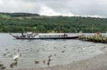 Steam Yacht Gondola On Coniston Water Stock Photo