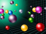 Colorful Balls Background Shows Rainbow Circles And Grid Stock Photo
