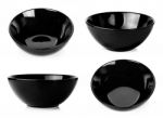 Black Bowl Isolated On A White Background Stock Photo