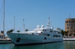 View Of Luxury Yachts In The Harbour At Porto Banus Stock Photo
