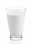 Fresh Milk In The Glass On White Background Stock Photo