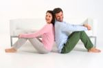 Couple Sitting Stock Photo