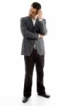 Standing Man Thinking Stock Photo