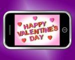 Happy Valentines Day On Screen Stock Photo