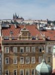 View Over The Skyline Towards St Vitus Cathedral In Prague Stock Photo