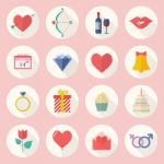 Valentine's Day Flat Icon Set Stock Photo