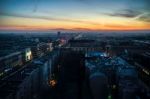 Early Morning View Over The Skyline In Warsaw Stock Photo