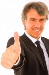 Businessman With Thumb Up Stock Photo