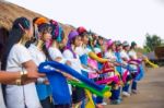 Karen Tribal Girls From Padaung Long Neck Hill Tribe Village Stock Photo