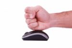 Man Punching Mouse Stock Photo