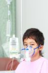 Boy Patient In Hospital Stock Photo