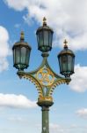 London/uk - March 21 : Decorative Lamp Post On Westminster Bridg Stock Photo