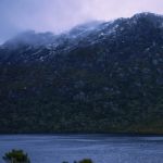 Cradle Mountain In Tasmania On A Cloudy Day Stock Photo