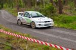 E. Mcnulty Driving Subaru Impreza Stock Photo