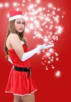 Woman Santa Claus Stock Photo