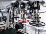 Pressure Valves On Hms Belfast Stock Photo