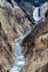 Lower Yellowstone Falls Stock Photo