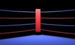 Boxing Ring Red Corner In Dark Background Stock Photo