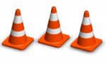 Traffic Cone On The Way Stock Photo