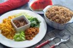 Fried Rice With Shrimp Paste Stock Photo