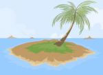 Island Cartoon Scene Stock Photo